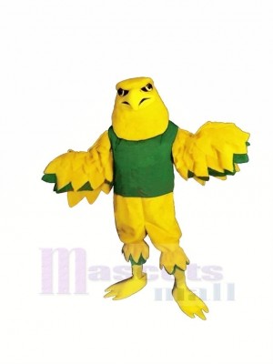 Jaune Aigle avec vert Gilet Mascotte Les costumes Dessin animé