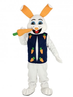 Pâques lapin avec Carotte Mascotte Costume Adulte