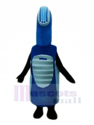 Bleu Électrique Brosse à dents Mascotte Costume Dessin animé