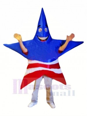 américain Patriote Étoile Mascotte Costume Dessin animé