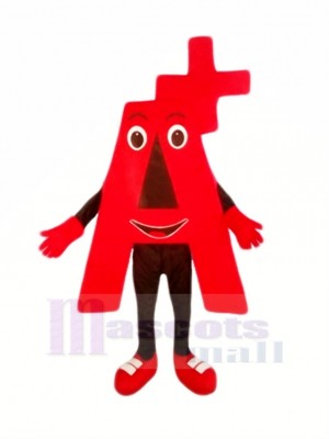 rouge A + Mascotte Costume Dessin animé