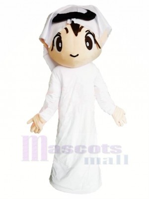 Mignonne arabe Garçon Mascotte Costume Dessin animé