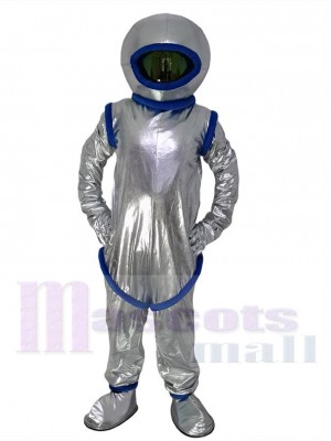 Argent Astronaute Costume de mascotte Gens