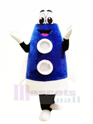 Mignonne Bleu Fusée Mascotte Costume Dessin animé