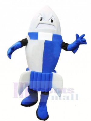 Féroce Bleu Fusée Mascotte Costume Dessin animé