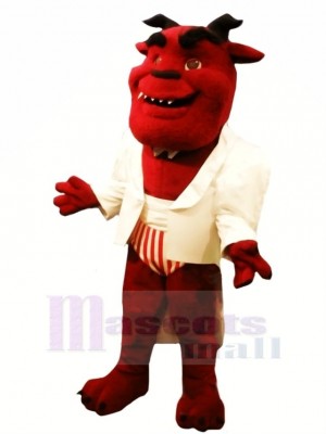 Gentilhomme rouge Diable Mascotte Costume Dessin animé