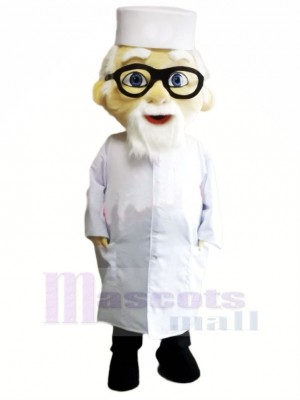 Vieux Médecin avec Des lunettes Mascotte Costume Gens