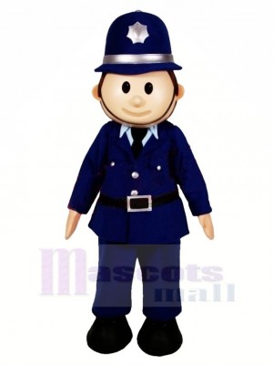 Mignonne Souriant Policier Mascotte Costume Gens