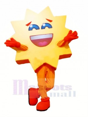 Souriant Chaud Soleil Mascotte Costume Dessin animé