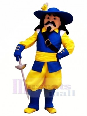 Cavalier dans Bleu et Jaune Mascotte Costume Gens