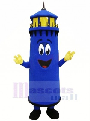 Marrant Bleu Phare Mascotte Costume Dessin animé