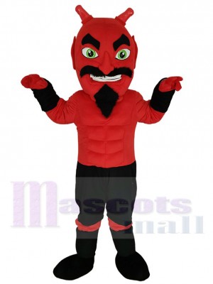 Diable de muscles de puissance Costume de mascotte Dessin animé