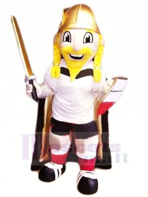 Viking avec Jaune Barbe Mascotte Costume Gens