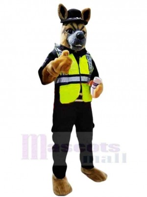Haut Qualité Police Chien Mascotte Costume Dessin animé