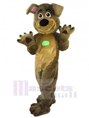 Content Chien brun foncé Costume de mascotte Animal