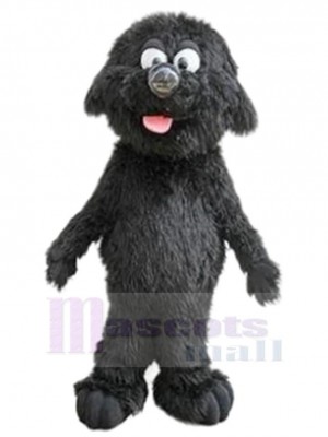 Cheveux longs Chien noir Costume de mascotte Animal