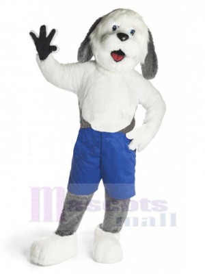 Chien de berger Costume de mascotte Animal en pantalon bleu