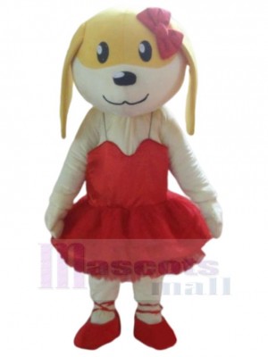 Chien de ballet Costume de mascotte Animal en robe rouge