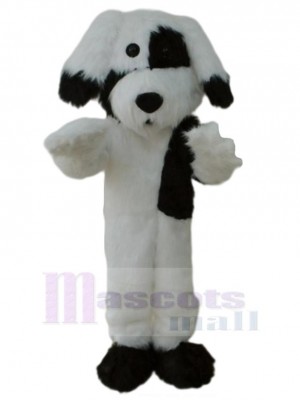 Chien en peluche noir et blanc Costume de mascotte Animal
