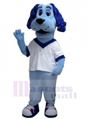 Chien bleu Costume de mascotte Animal en T-shirt blanc