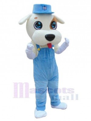 Chien mignon Costume de mascotte Animal avec chapeau bleu