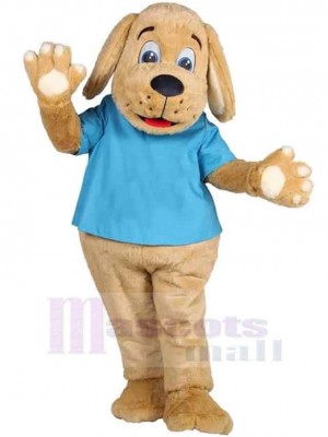 Chien joueur Costume de mascotte Animal en T-shirt bleu