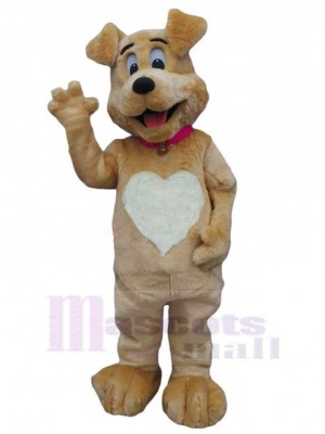 Chien brun Costume de mascotte Animal avec coeur blanc sur le ventre