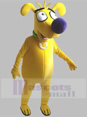 Chien jaune Costume de mascotte Animal au nez violet