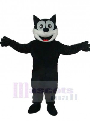 Chat noir souriant Costume de mascotte Animal