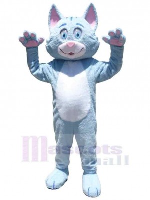 Beau chat bleu clair Costume de mascotte Animal