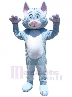 Beau chat bleu clair Costume de mascotte Animal