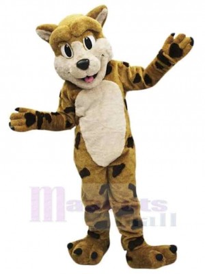 Heureux grands yeux Lynx Bobcat Costume de mascotte Animal