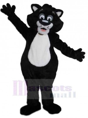 Chat domestique noir amical Costume de mascotte Animal