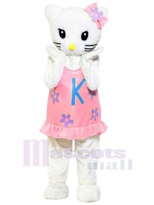 Chat timide Hello Kitty Costume de mascotte dessin animé