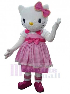Joli chat rose Hello Kitty Costume de mascotte Animal
