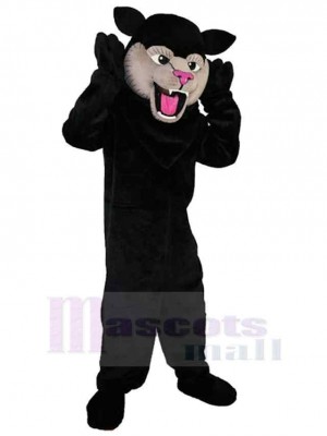 Chat noir drôle Costume de mascotte Animal avec nez rose