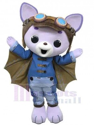 Chat violet Costume de mascotte Animal avec des ailes de chauve-souris