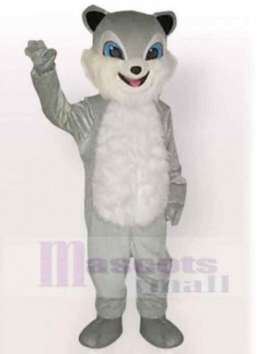 Chat civette gris souriant Costume de mascotte Animal