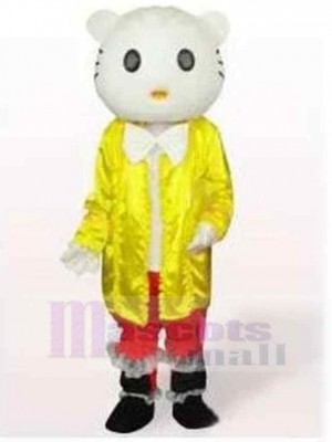Hello Kitty chat Costume de mascotte Animal en vêtements jaunes