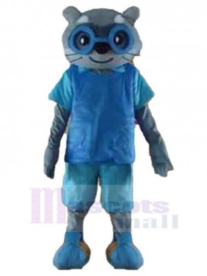 Chat marrant Costume de mascotte Animal avec des lunettes bleues