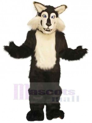 Loup noir et blanc comique Costume de mascotte Animal