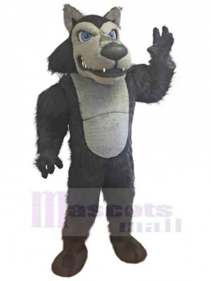 Loup puissant de puissance noire Costume de mascotte Animal