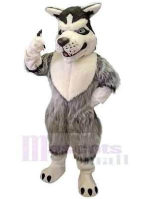 Loup gris fort de haute qualité Costume de mascotte Animal