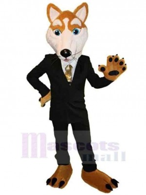 Loup gentilhomme Costume de mascotte Animal en costume noir