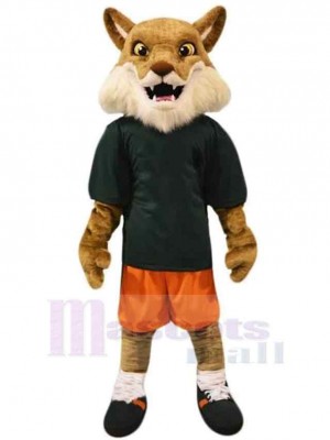 Haute qualité Loup Coyote Brun Costume de mascotte Animal en T-shirt noir