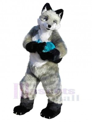 Superbe Loup Mignon Costume de mascotte Animal aux oreilles noires