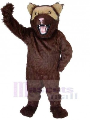 Loup Carcajou en Peluche Marron Costume de mascotte Animal