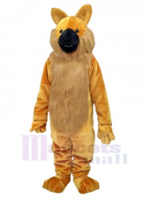 Loup brun jaune Costume de mascotte Animal avec nez noir