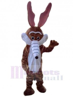 Loup antique Costume de mascotte Animal avec longues oreilles et nez