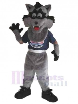 Loup gris cool Costume de mascotte Animal avec des chaussures noires